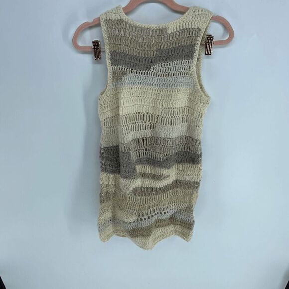 Anthropologie far away from close women tan preown loose knit tank top tunic XS - Picture 2 of 7